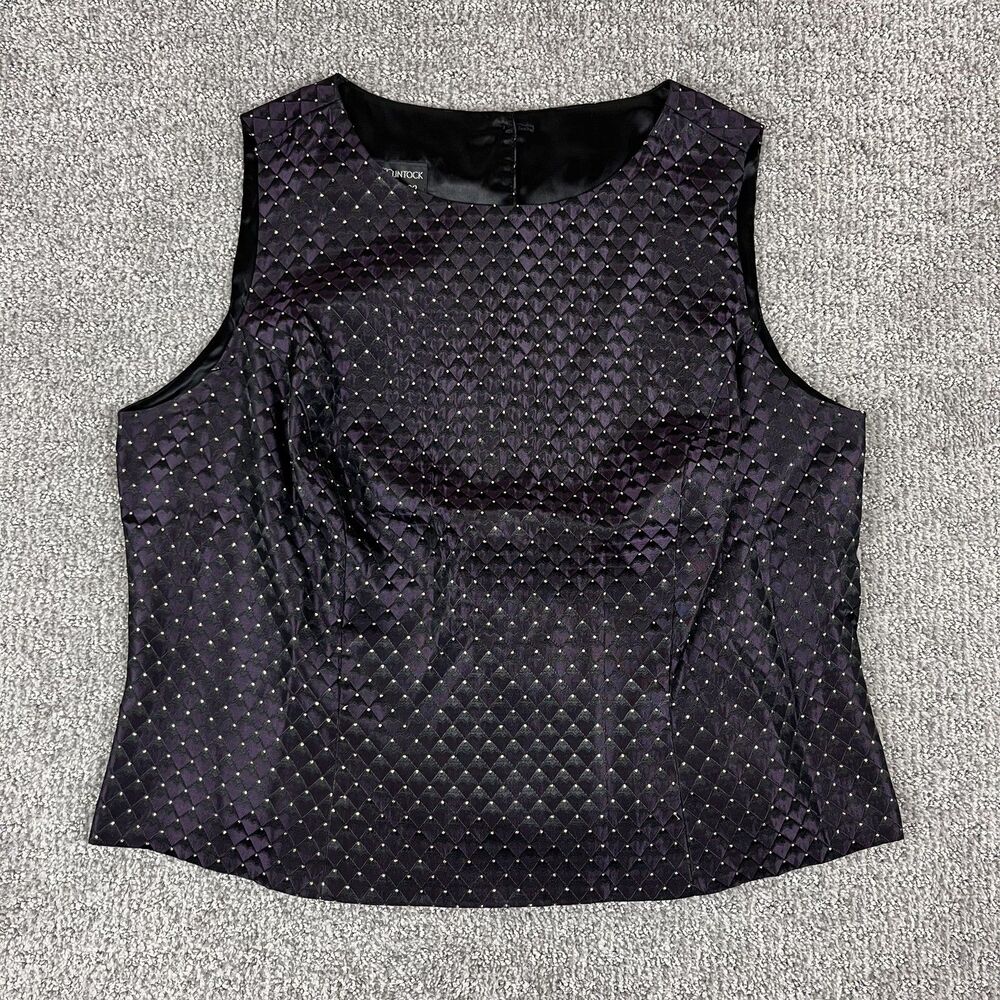 Scott McClintock Tank Top Womens 16W Y2K Millennium 2000 Sleeveless Button Back
